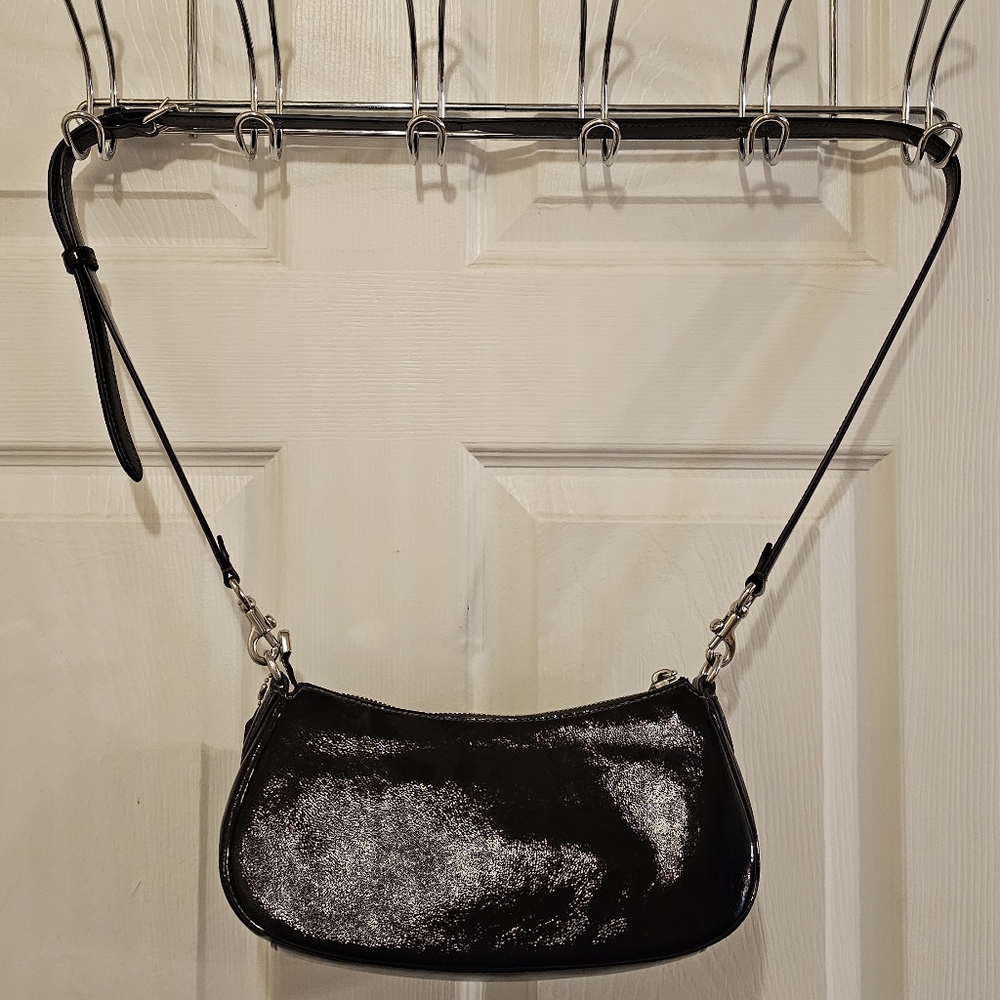 Coach Ashton Black Glazed Leather Crossbody Bag - Picture 8 of 11